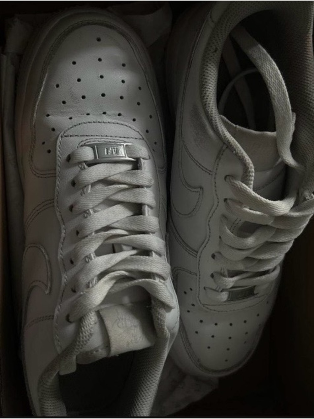 Nike Men's All-White Low-Top Leather Sneakers